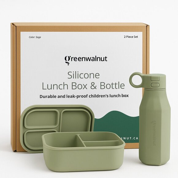 Premium Food-Grade Silicone Leak Proof Lunch Box & Water Bottle Set - Picture 2 of 15